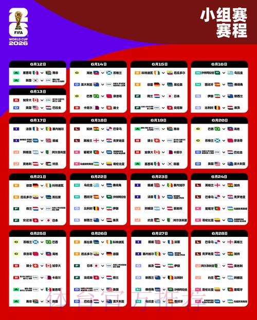 2026世界杯小组赛赛程官方发布赛事详情在哪里看